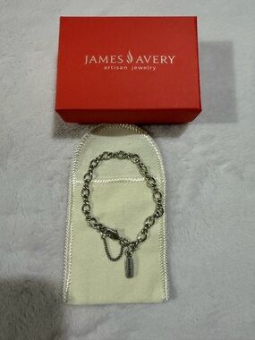 James Avery Silver Link Bracelet with Signature Tag
